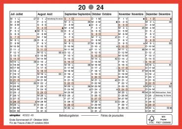 SIMPLEX Wandkalender 2024 4032240.24 A6,rot/weiss