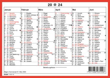 SIMPLEX Wandkalender 2024 4032440.24 A5,rot/weiss,d