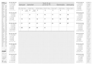 SIMPLEX Schreibunterlage 2024 40400.24 A2,hellgrau,12Monate