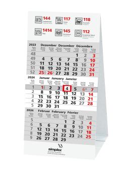 SIMPLEX 3-Monats-Tischkalender 2024 6370209.24 97x190mm,3M/1S