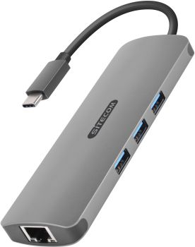 SITECOM USB-C Multi-Port Hub HDMI,LAN CN-382 3x USB-A, 4K, SD, mSD USB-C PD