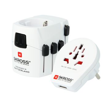 SKROSS World Travel Adapter 1.302539 PRO-World & USB (7A)