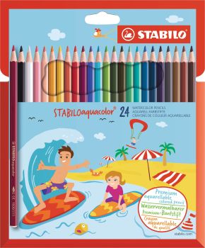 STABILO aquacolor Farb. Kids Design 16246 Etui, Farben ass. 24 Stück