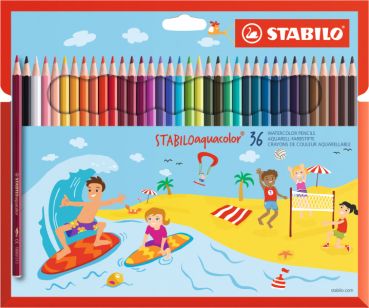 STABILO Farbstift aquacolor 2,8mm 16366 Kids Design 36 Stück