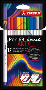 STABILO Fasermaler Pen 68 Brush Arty 568/12-21-20 ass. 12 Stück