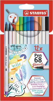 STABILO Fasermaler Pen 68 Brush 568/12-21 ass. 12 Stück