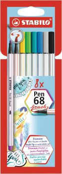 STABILO Fasermaler Pen 68 Brush 568/24-21 ass. 8 Stück