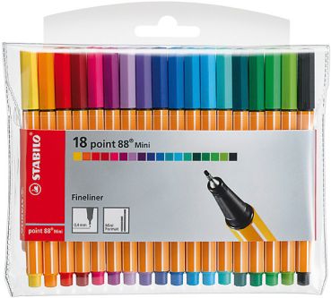 STABILO Point 88 Mini 0,4mm 688/18-1 18 Farben, Etui