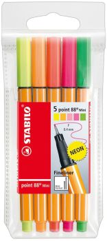 STABILO Point 88 MINI 0,4mm 68805-1 neon 5er Etui