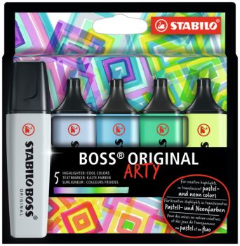 STABILO Textmarker BOSS ARTY 70/5-02-2-20 Kalte Farben, Etui 5 Stk.