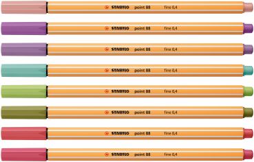 STABILO Fineliner Point 88 0.4mm 88/8-04 ass. 8 Stück