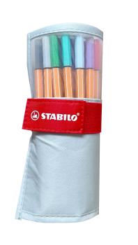 STABILO Rollerset point 88 0.4mm 8825-08-03CH 25 Farben ass. pastellgrau