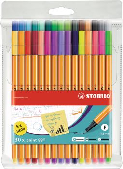 STABILO Faserschreiber Point 88 0.4mm 8830-1 25+5 Neon Etui