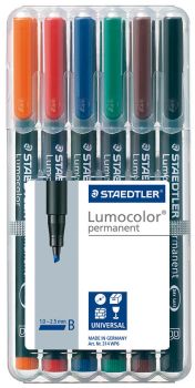 STAEDTLER Lumocolor permanent B 314 WP6 6 Farben ass.