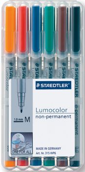 STAEDTLER Lumocolor non-perm. M 315-WP6 6 Farben ass.