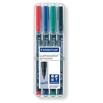 STAEDTLER Lumocolor permanent M 317 WP4 4 Farben ass.