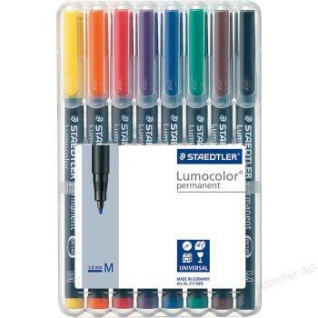 STAEDTLER Lumocolor permanent M 317 WP8 8 Farben ass.