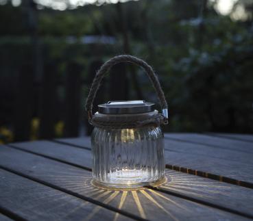 STAR TRADING Solar LED-Leuchte Jamjar 12cm 12.479-42 transparent