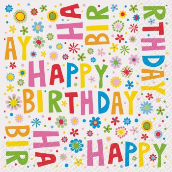 STEWO Servietten 25x25cm 2573923660 Happy Birthday 20 Stück