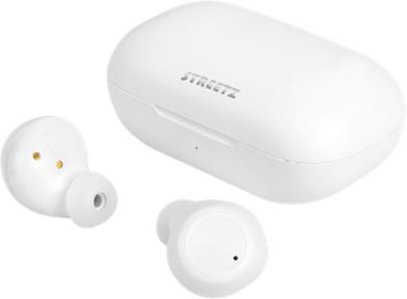 STREETZ TWS dual earbuds,white TWS-1111 w ChargeCase