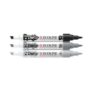 TALENS Ecoline Duotip Set 11609902 schwarz-grau 3 Stück