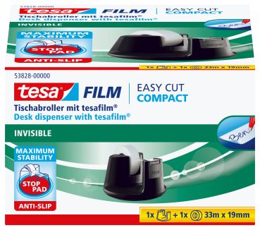 TESA Tischabroller Easy Cut Compact 538280000 inkl. 1 Rolle invis. 33mx19mm