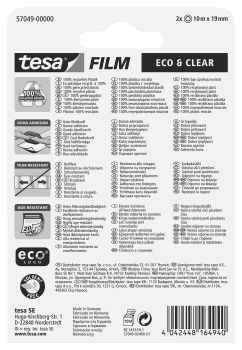 TESA Klebeband eco & clear 19mmx10m 570490000