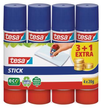 TESA Stick ecoLogo 4x20g 570880020 grün, 4 Stück