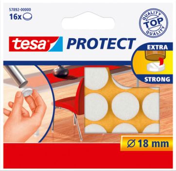 TESA Filzgleiter Protect 18mm 578920000 weiss, rund 16 Stück