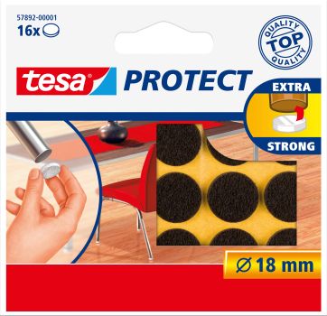 TESA Filzgleiter Protect 18mm 578920000 braun, rund 16 Stück