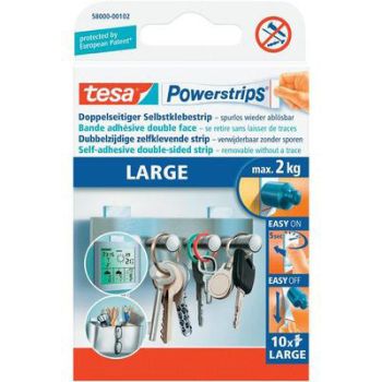 TESA Powerstrips Large 10 Stück 580000010 ablösbar, Belastbarkeit 2kg