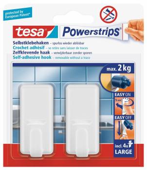 TESA Powerstrips Haken Classic 580100004 2 Haken/4 Strips Large