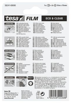 TESA Tape eco & clear Mini 19mmx10m 582410000 grün 2 Stück