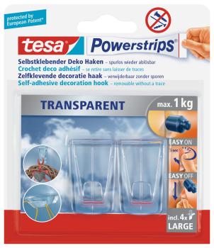 TESA Powerstrips Deco XL 588130000 transparent 2 Haken