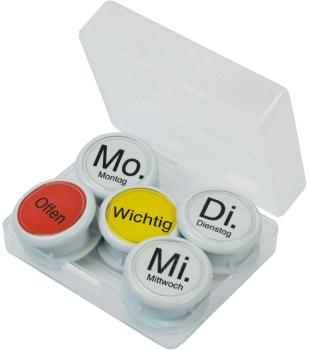 TIMETEX Wochentags-Magnete 10855 10-teilig in Box