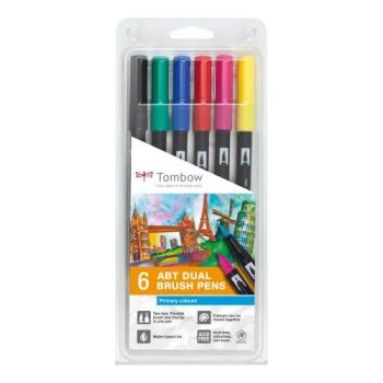 TOMBOW ABT Dual Brush Pen ABT-6P-1 6er Set Grundtöne