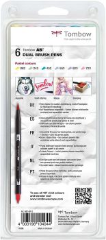 TOMBOW ABT Dual Brush Pen ABT-6P-2 6er Set Pastellfarben