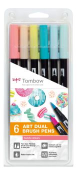 TOMBOW ABT Dual Brush Pen ABT-6P-4 Candy Colours 6 Stück