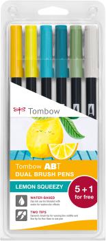 TOMBOW Dual Brush Pen ABT ABT-6PLEMON Lemon Squeezy 6 Stück