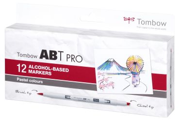 TOMBOW Dual Brush Pen ABT PRO ABTP-12P-2 Pastel Colours 12 Stück