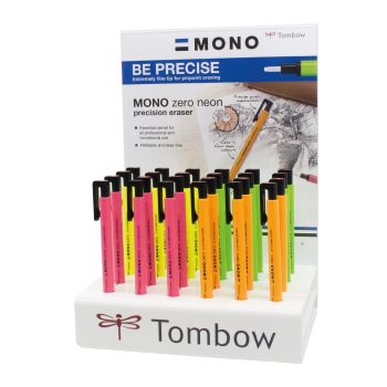 TOMBOW Radiergummi Mono Zero EH-KU-24P-2- 24 Stück, neon ass.