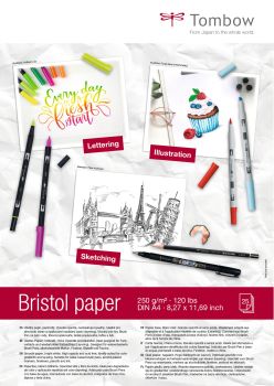 TOMBOW Zeichenblock Bristol A4 PB-MARK 250g, 25 Blatt