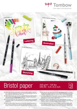 TOMBOW Zeichenblock Bristol A5 PB-MARK-5 hellweiss, 250g 25 Blatt