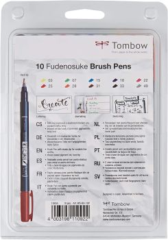 TOMBOW Kalligraphie Set WS-BH-10P Fudenosuke, 10 Farben