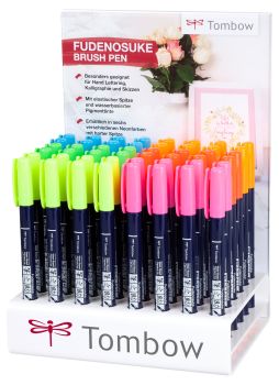 TOMBOW Kalligraphie-Set WS-BH WS-BH-48P-2-A Fudenosuke, neon 48 Stück