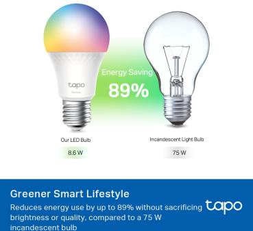 TP-LINK Smart Light Bulb,E27 Tapo L535E Multicolor,Matter