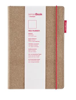 TRANSOTYPE senseBook RED RUBBER A5 75020502 kariert, M, 135 Seiten beige