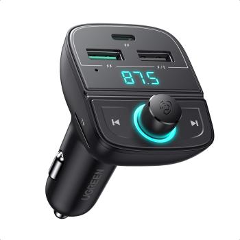 UGREEN BT 5.0 FM Transmitter 80910 20WPD Charger 3-Port