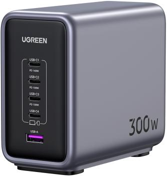 Ugreen usb desktop charger nexode 90903b 300w, 5-port,pd,gan - Ugreen-90903b-6941876221820