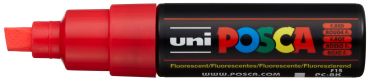 UNI-BALL Posca Marker 8mm PC-8K F.RED fluo rot, Keilspitze